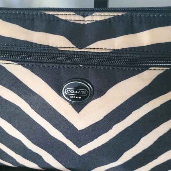 Coach Zebra Print Nylon Cosmetic Bag - Picture 2 of 8